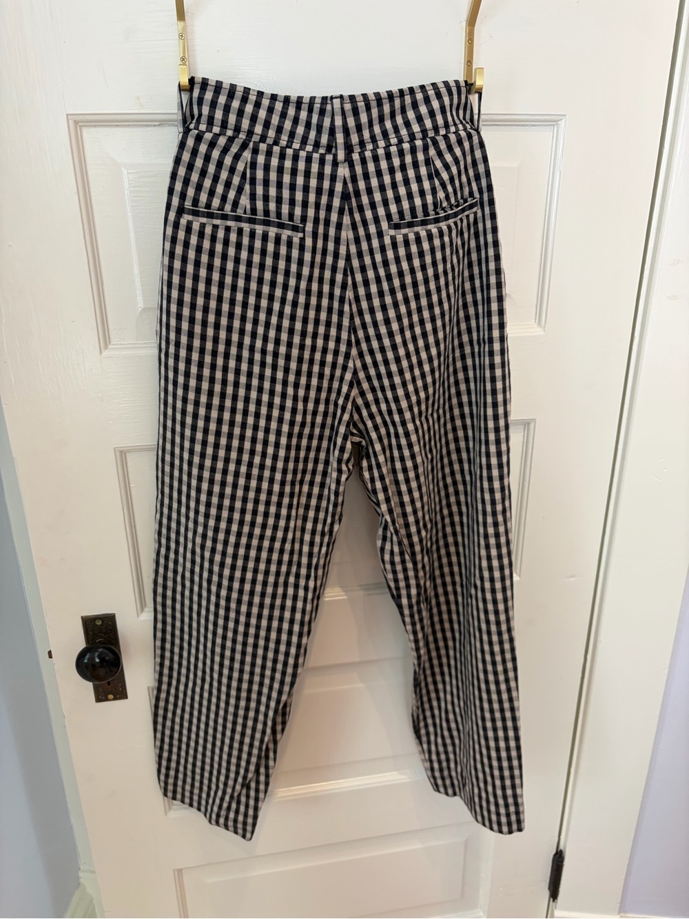 Everlane Black and White Gingham Trousers